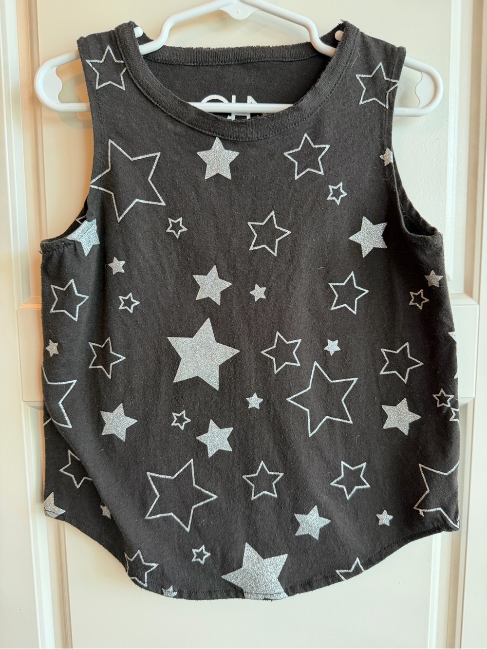 Chaser Black Tank with Silver Star Print